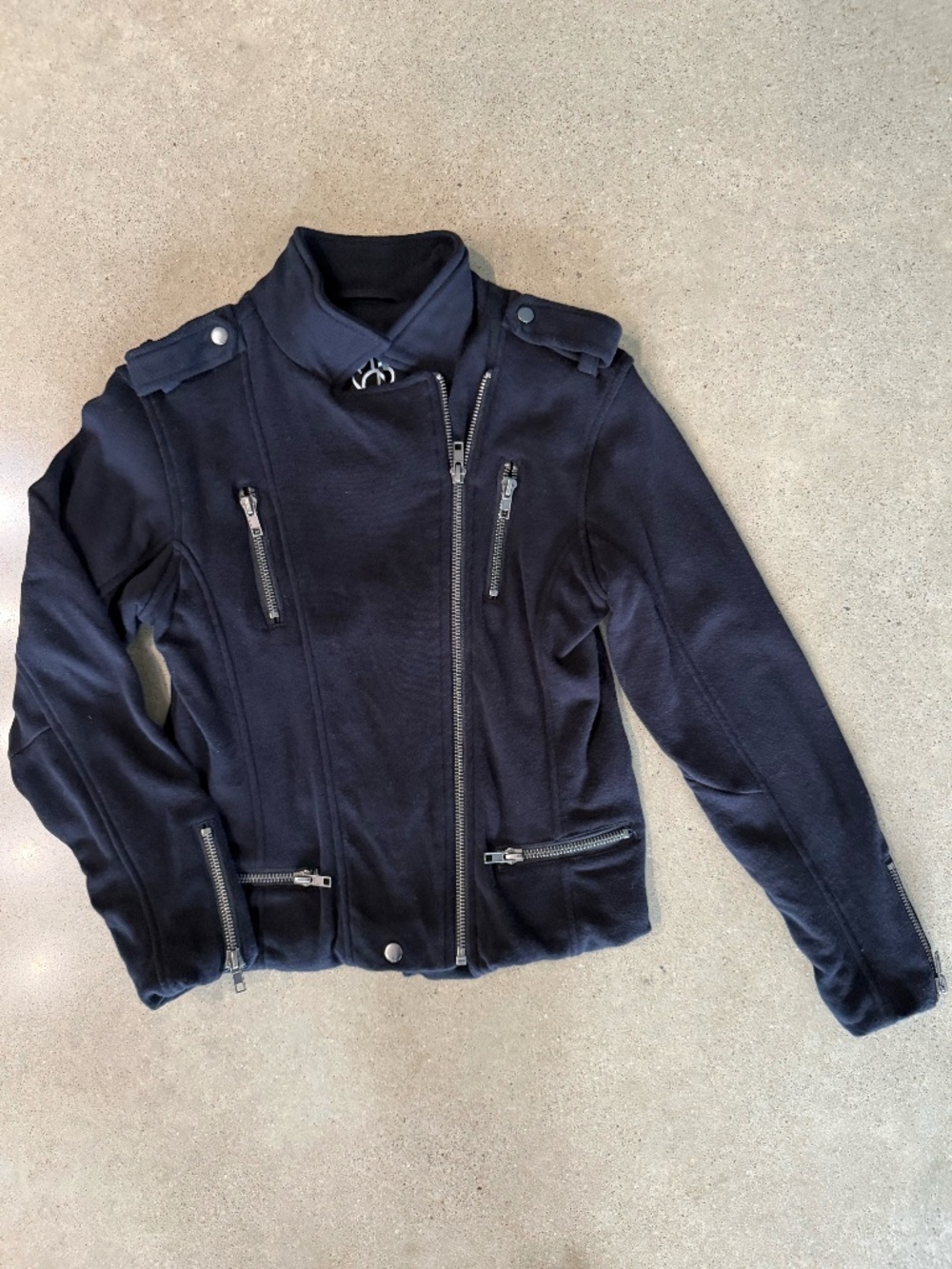 Chaser Girls Black Knit Moto jacket